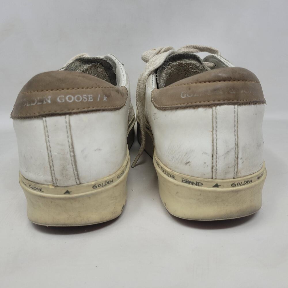 Golden Goose Hi Star Shoes Womens US8 EU38 White Leather Glitter Star Sneaker - Picture 3 of 16